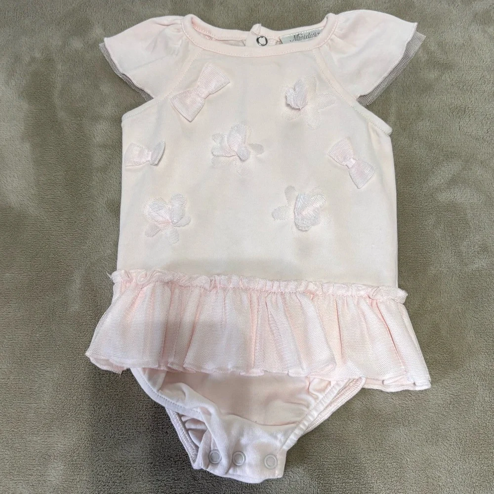 Miniclassix‎ Pink Baby Onesie with Bows